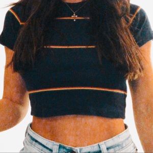 Navy blue crop tee